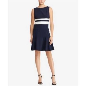 NWT - Lauren by Ralph Lauren Striped Fit & Flare Dress